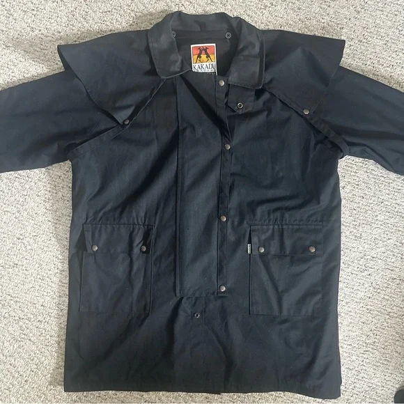 Kakadu Australian Black Oilskin Duster Jacket Size XXL - Picture 6 of 7